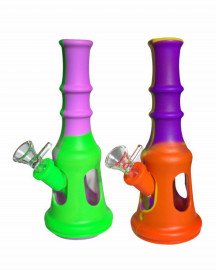 Bong de Silicone e Vidro Reto 21cm