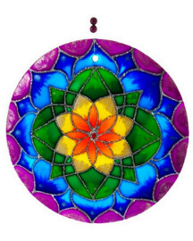 Mandala Flor 20cm Vidro