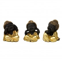 Trio de Monge Budista da Sabedoria Dourado