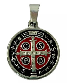 Medalha S�o Bento Colorido A�o Inoxid�vel