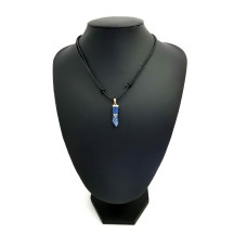 Cord�o Com Figa em Pedra Quartzo Azul