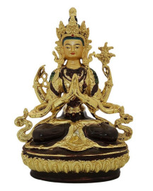 Est�tua Deusa Tara 20cm Dourado