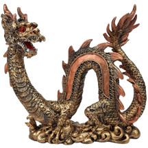 Est�tua Drag�o Chin�s 28cm Resina