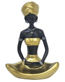 Est�tua Yogue Africana Mudras 13cm