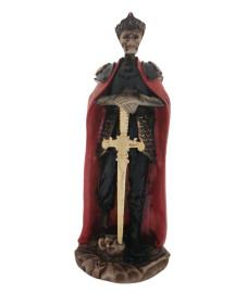 Est�tua Guerreiro Esqueleto com Espada 26cm Resina