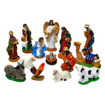 Pres�pio Colorido 14 Pe�as 12cm Resina