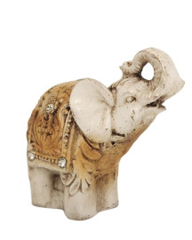 Est�tua Elefante tromba Erguida 8cm Resina