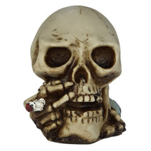 Cr�nio Fumando 12cm Resina
