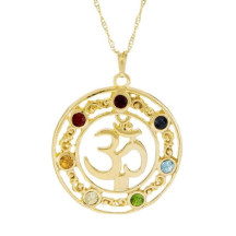Gargantilha Ouro Om Chakras 34mm