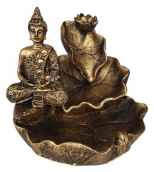 Incens�rio Cascata Folha Buda Hindu Meditando