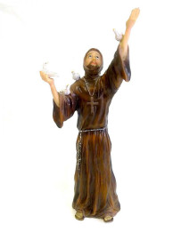Est�tua S�o Francisco 37cm Resina Importado