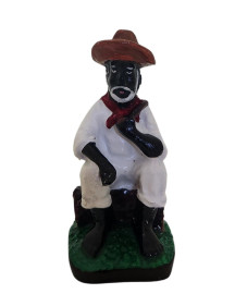 Est�tua Preto Velho 10cm Resina