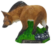 Est�tua Lobo Guar� 16cm Resina