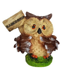 Est�tua Coruja Sabedoria 15cm Resina