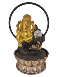 Fonte de �gua Ganesha Sentada Arco de Led 35cm 