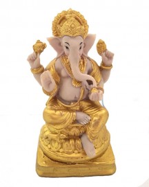 Estátua Ganesha 12cm Ouro