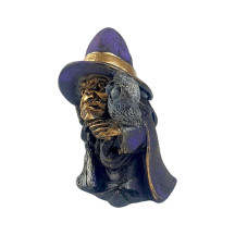 Est�tua Bruxa com Coruja 6cm Resina