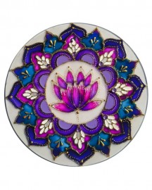 Mandala Flor de Ltus 10cm Vidro