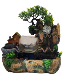 Fonte de �gua Aqu�rio com Bonsai 40cm