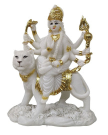 Est�tua Durga 20cm Branco
