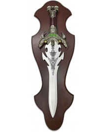 Espada Decorativa Aguia Medieval Viking Base de Madeira 50 cm