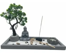 Jardim Zen Master Buda Com Bonsai Artificial