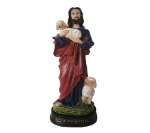 Estatua Bom Pastor 15cm Resina