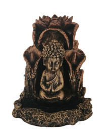 Incens�rio Cascata Monge Budista Copo de Leite 14cm Resina