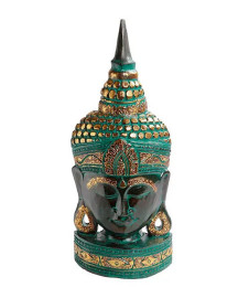 M�scara Rosto de Buda Verde Esmeralda 50cm
