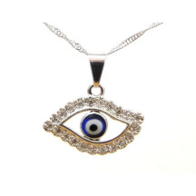 Gargantilha Prata Olho de H�rus com Olho Grego e Strass 22mm