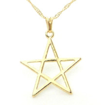Gargantilha Pentagrama Dourado 25mm 