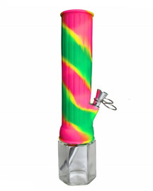 Bong de Siliconee Vidro Reto 25cm