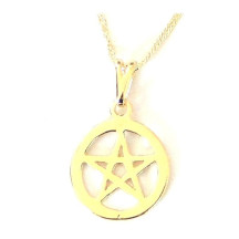 Gargantilha Pentagrama Dourado 15mm