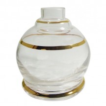Base Shisha Glass Jumbinho Incolor/Gold Pequeno