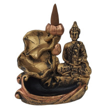 Incens�rio Cascata Flor Vertical Buda Hindu Meditando