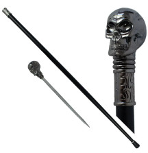 Bengala Caveira Com Punhal Decorativa Medieval 94cm