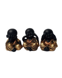 Est�tua Trio de Monges Budistas S�bios 