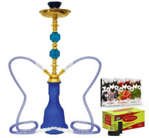 Narguil� Yahya M�dio Azul 2 Sa�das + Combo 3