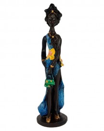 Estátua Africana Charmosa 11cm Resina