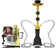 Narguil� Yahya M�dio Preto 2 Sa�das + Combo 1
