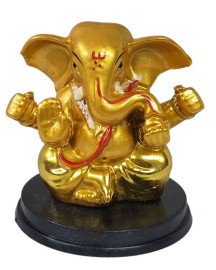 Est�tua Ganesha Sentado 7cm Dourado