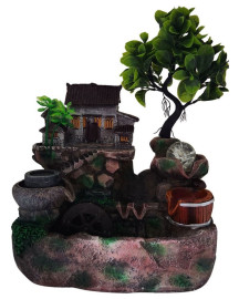 Fonte de �gua Casinha com Bonsai 40cm
