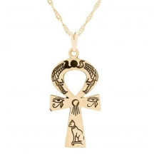Gargantilha Ouro Cruz Ansata Eg�pcia 31mm