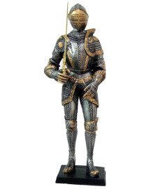 Est�tua Guerreiro Medieval com Espada 33cm Resina