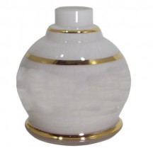 Base Shisha Glass Jumbinho Branco/Gold Pequeno
