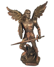 Est�tua Arcanjo Miguel 24cm