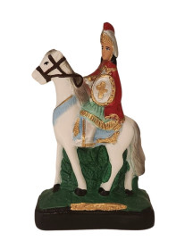 Imagem Ogum Mege A Cavalo 20cm Gesso