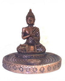 Incens�rio Buda Dourado Redondo