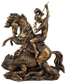 Est�tua Guerreiro S�o Jorge 30cm Resina