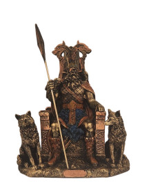 Est�tua Odin no Trono 20cm Resina